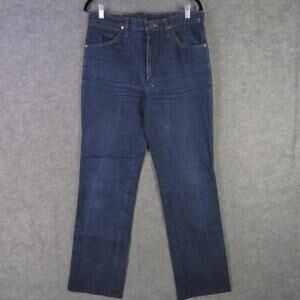 Wrangler Jeans Mens 33x32 Blue Cowboy Cut Slim Fit High Rise 936DEN Raw Hem